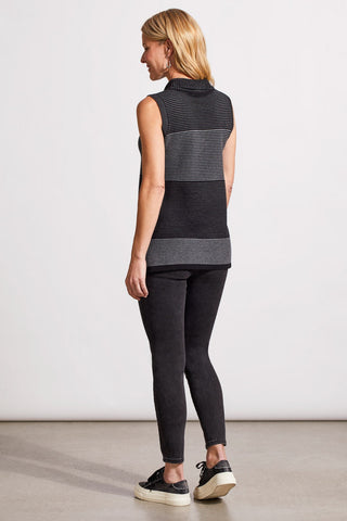 alt view 3 - SLEEVELESS COWL NECK SWEATER-Black