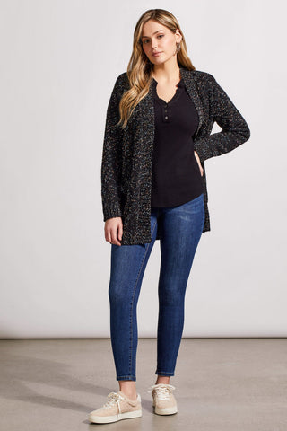 alt view 4 - SOFT WASHED WAFFLE HENLEY TOP WITH BUTTONS-Black