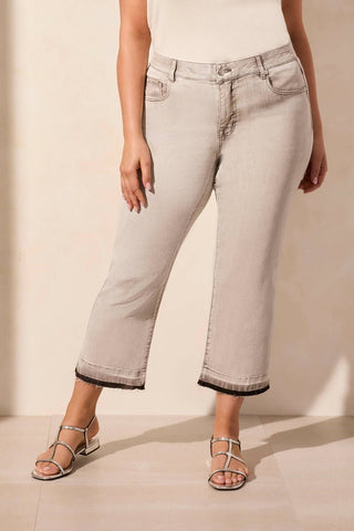 Sophia Curvy Comfort Stretch Micro Flare Crop Jeans-Shadowmist