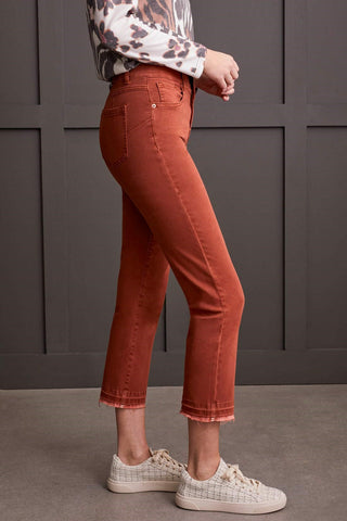 alt view 3 - SOPHIA CURVY MICRO FLARE JEANS-Marsala