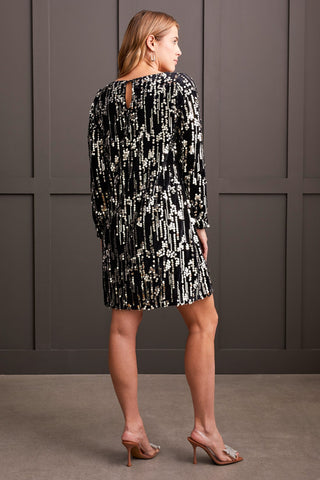 alt view 4 - SPARKLE LINED VELVET DRESS-Silver