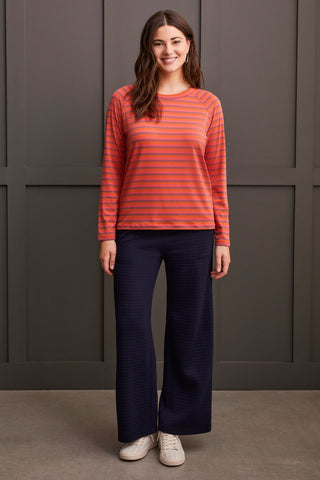 alt view 1 - STRIPED CREW NECK RAGLAN TOP-Grenadine