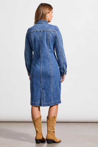 alt view 3 - SUPER STRETCH DENIM HOURGLASS DRESS-Portblue