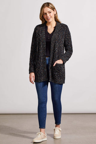 alt view 1 - SWEATER CARDIGAN WITH PATCH POCKETS-Black