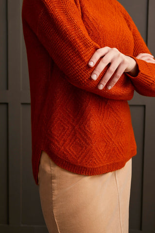 alt view 3 - TEXTURED MOCK NECK SWEATER-Dkdesert