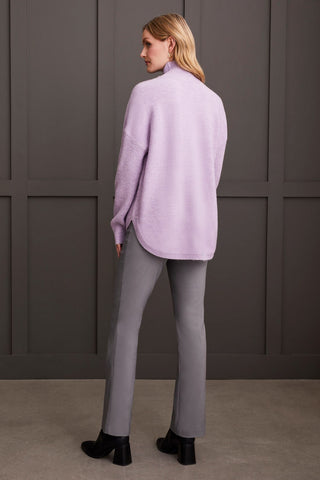 alt view 3 - TEXTURED MOCK NECK SWEATER-Orchid