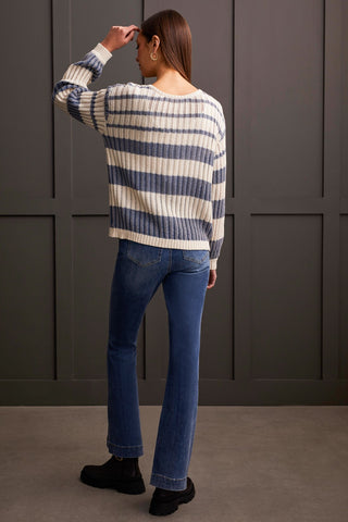 alt view 3 - WEAR 2 WAYS CREW NECK CARDIGAN SWEATER-Blue jay