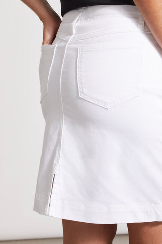 alt view 2 - PULL-ON DENIM SKORT WITH POCKETS-White