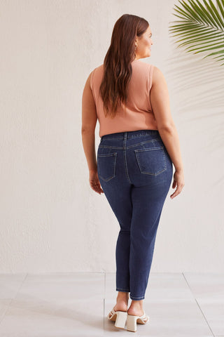 alt view 4 - SOPHIA CURVY ANKLE JEANS-Deepocean